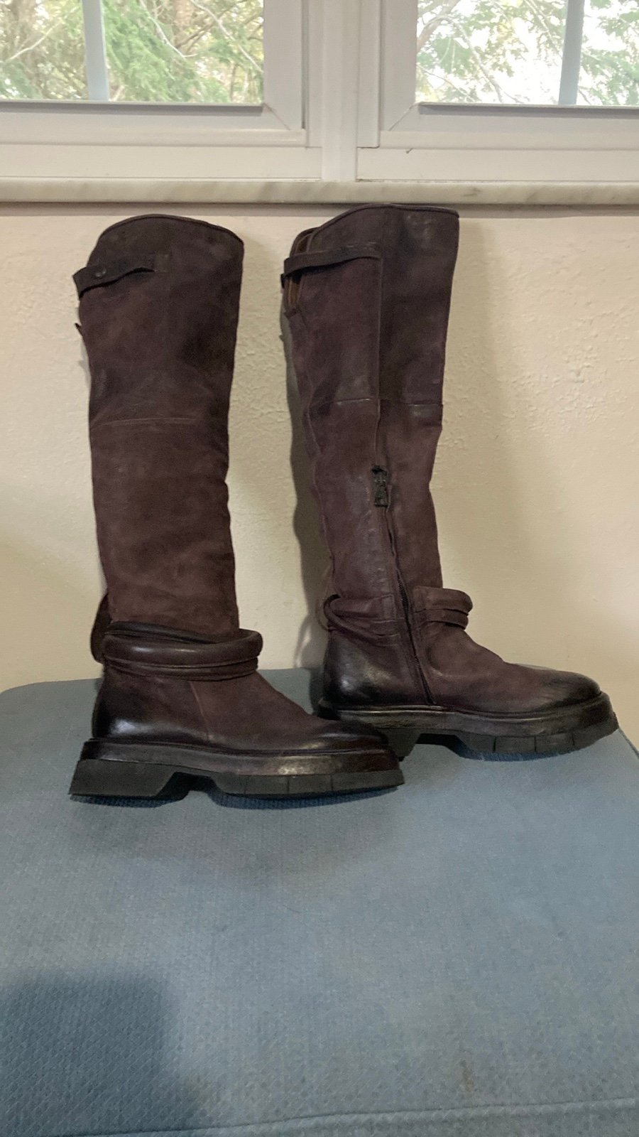 A.S.98 Tall Eggplant Boots EU37 US7 pre owned