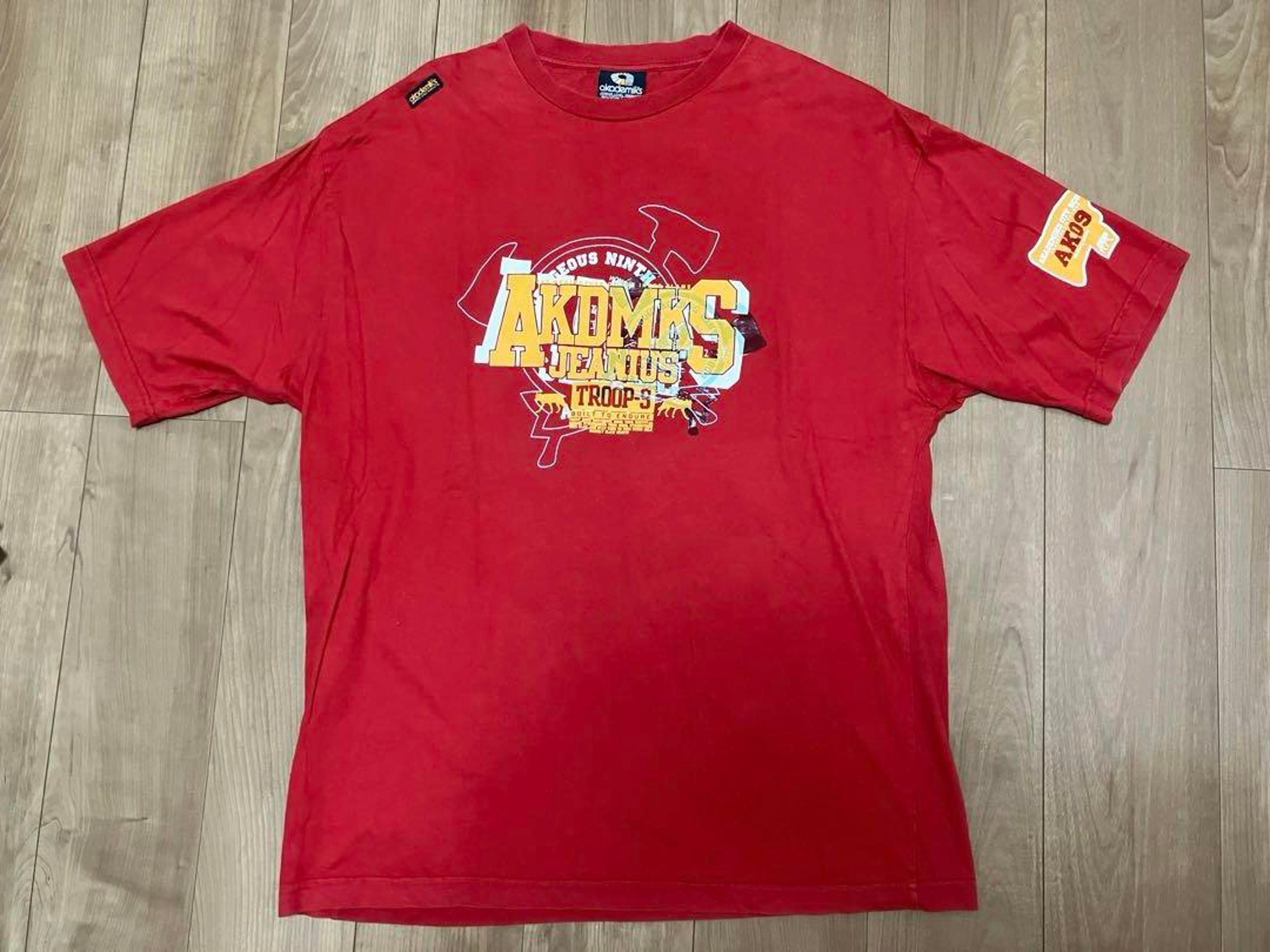 00s Akademiks T-shirt XL HIP HOP B-BOY Red Streetwear