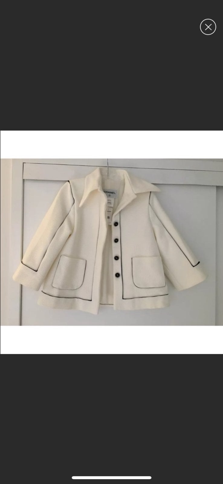 NWT Chanel White Cotton Pique Blazer