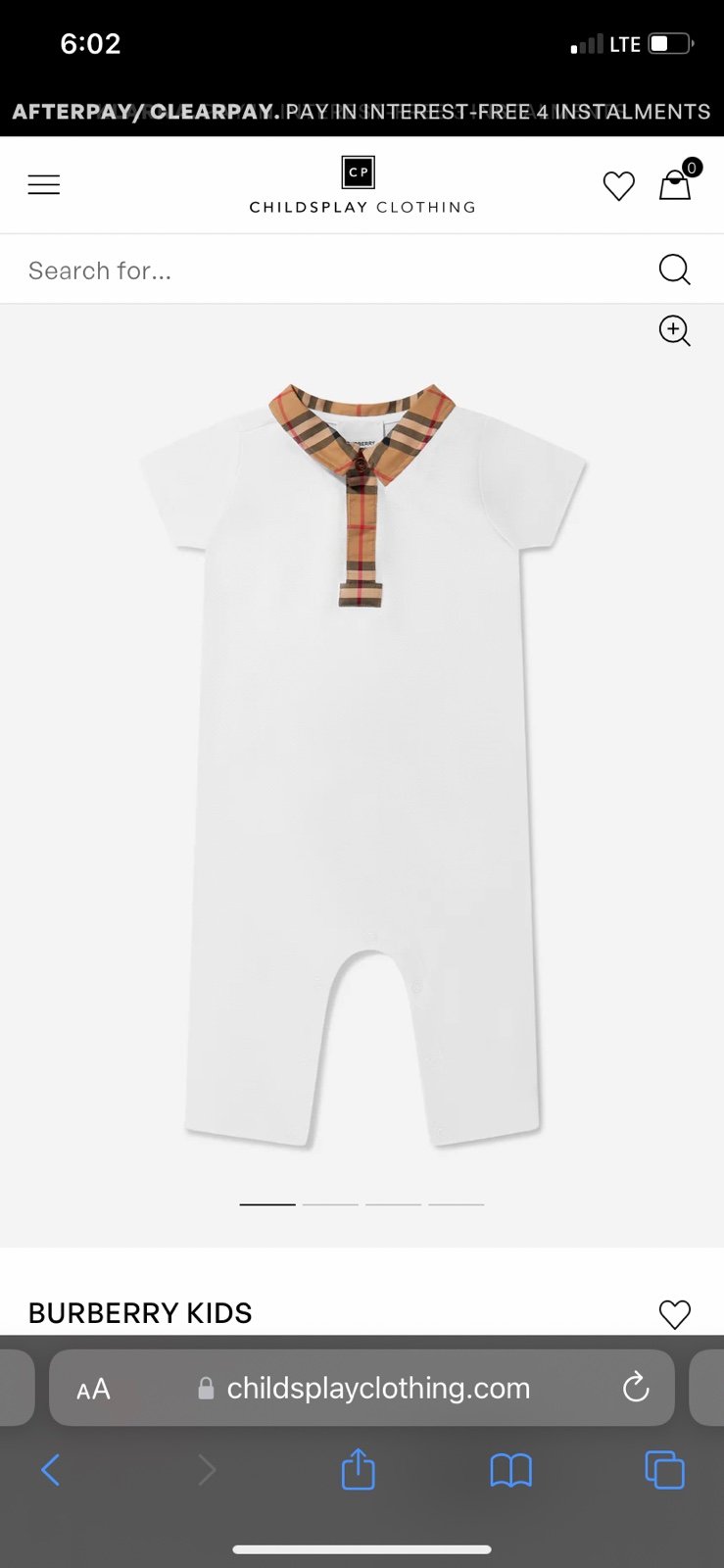 Burberry baby one-piece