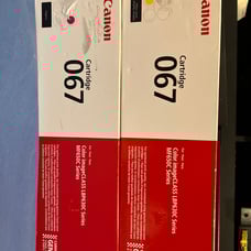 Canon 067 Original Laser Toner Cartridge - Magenta and Yellow open box full cart