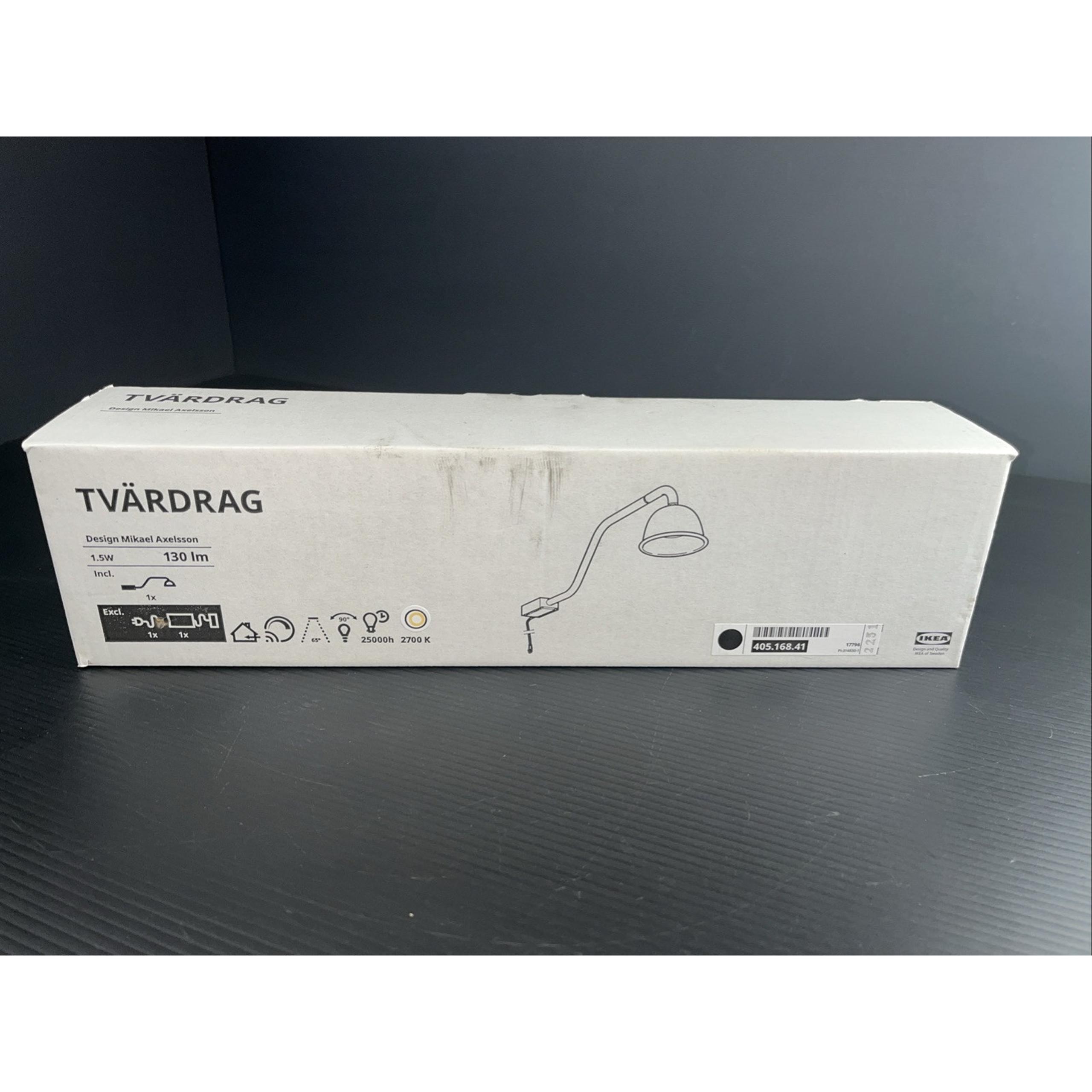 Ikea TVÄRDRAG TVARDRAG Cabinet Lighting Led Lamp Steel, Black - NEW