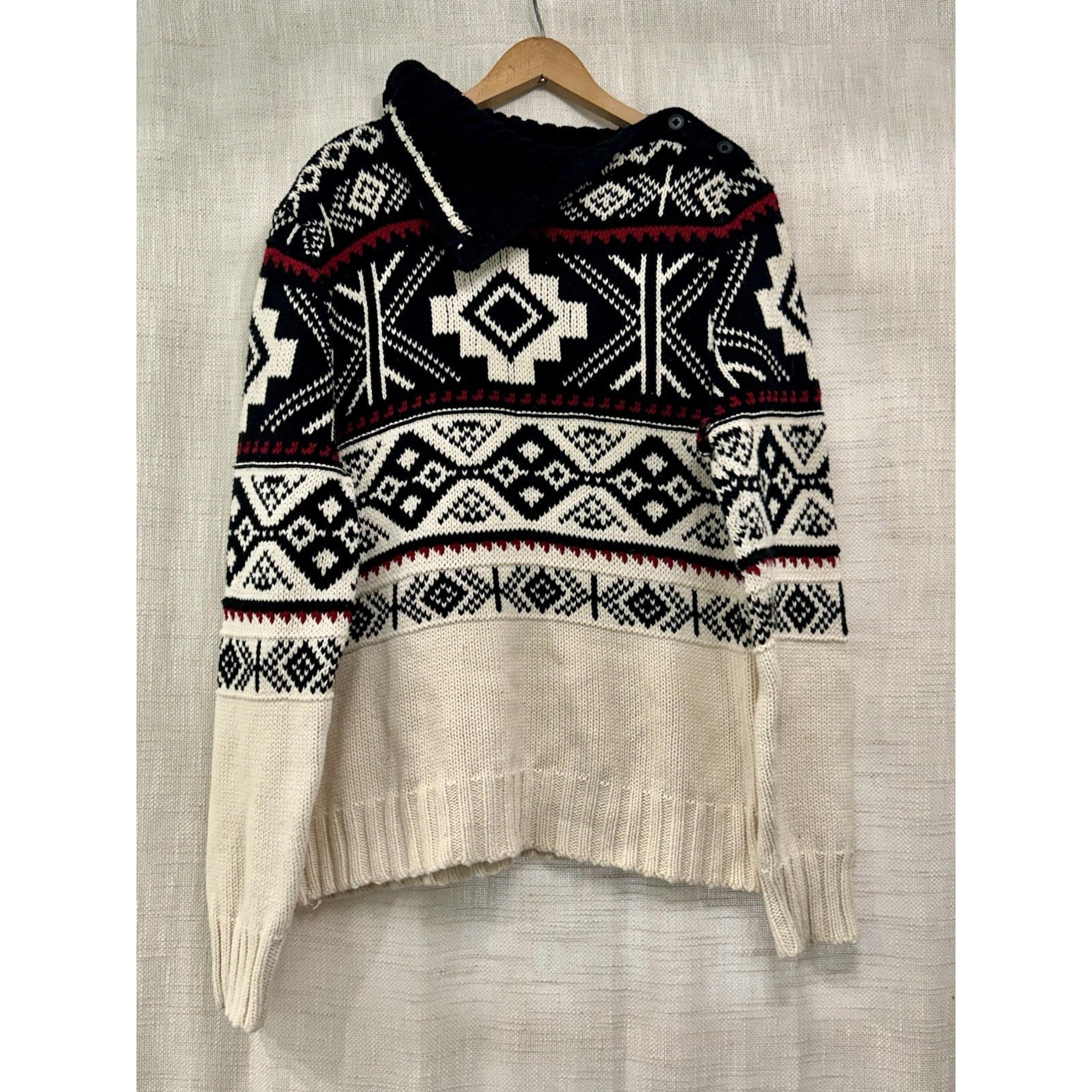 Polo Ralph Lauren Women's XL Cotton-Blend Fair Isle Turtleneck Pullover Sweater