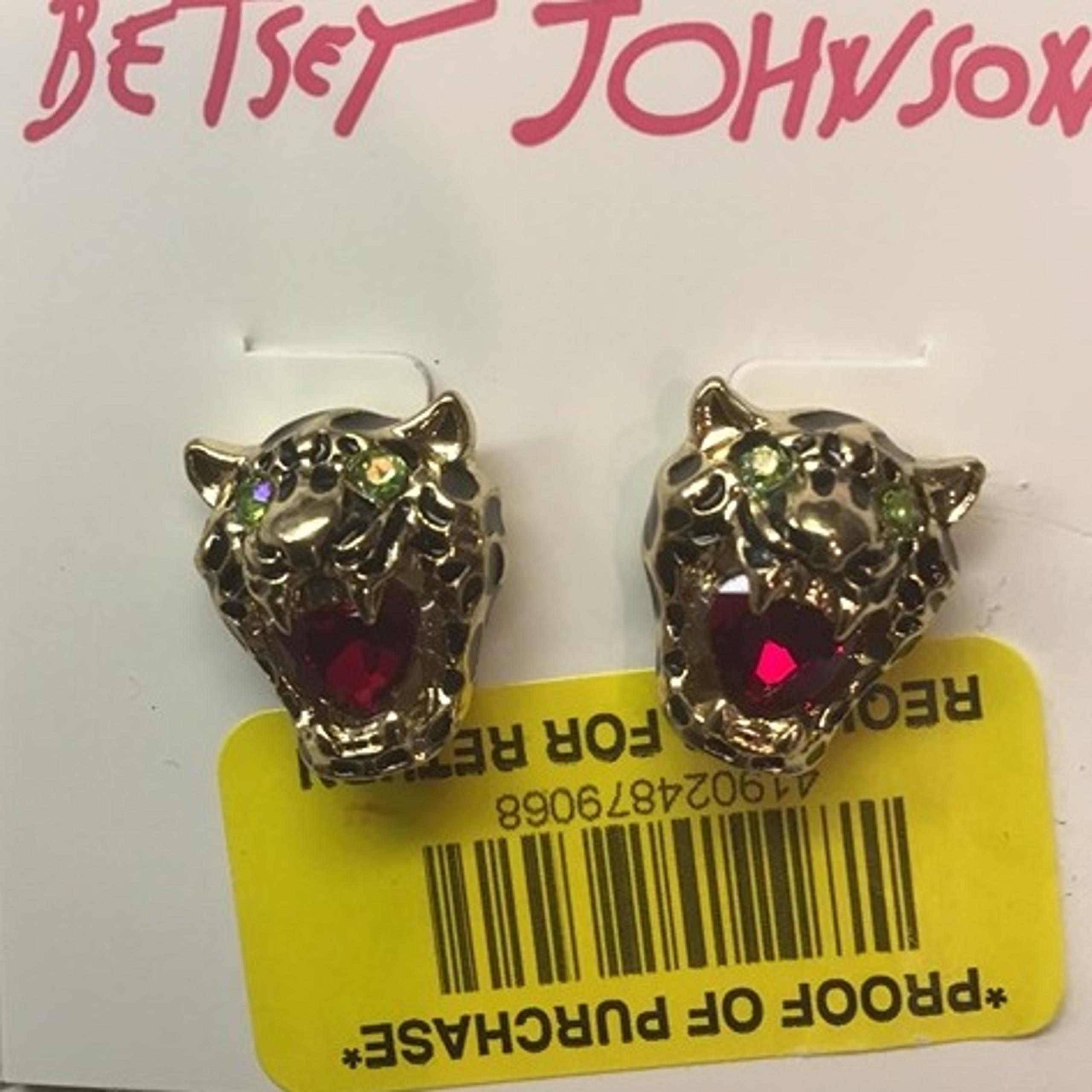 Betsey Johnson New Gold Tiger Earrings