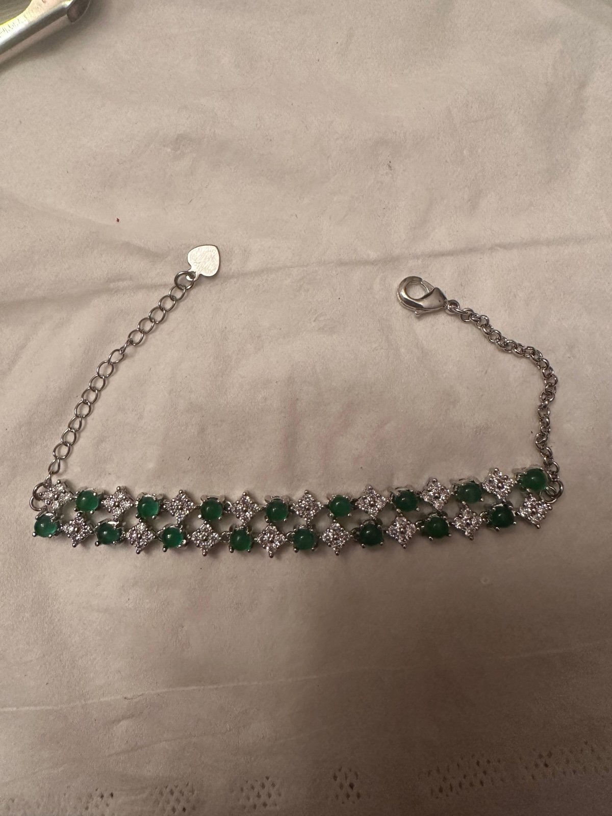 Natural Imperial Green Jadeite Inlaid Bracelet
