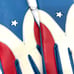 Vintage 1970s Van Raalte Red White and Blue Star Detail Vinyl Gloves