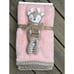 Chick Pea Plush Baby Blanket Reindeer Toy Set Pink/ Beige Ribbed Trim Sherpa New