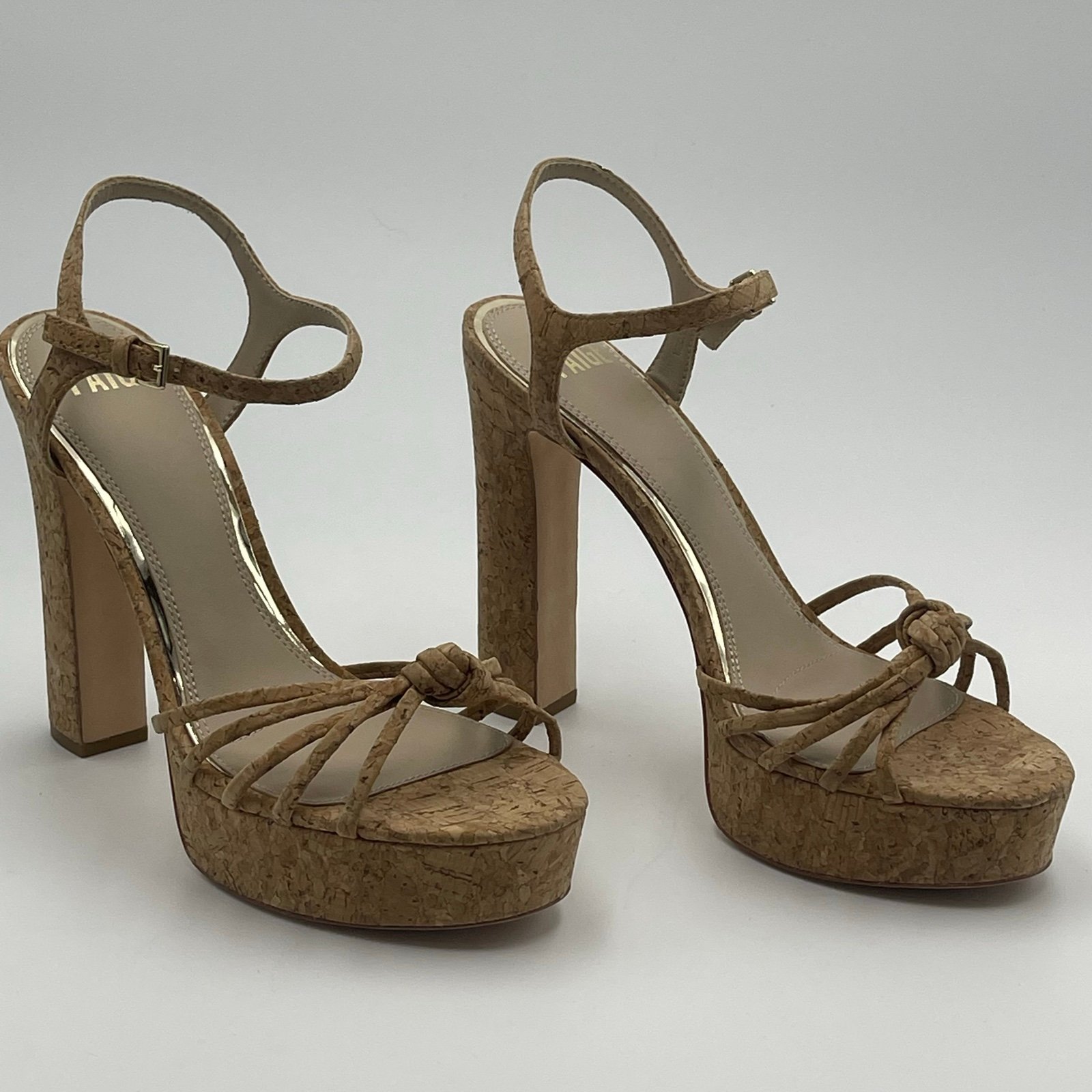 PAIGE Candice Cork Ankle Wrap Platform High Heel Sandal Shoes SZ 9.5-MSRP 278