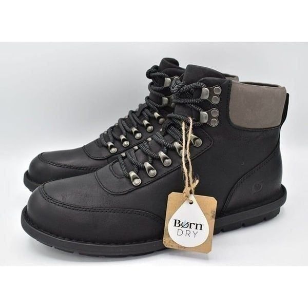 Born Men Size 13 Scout Black Full Grain Leather Waterproof Lace Up Combo Boots