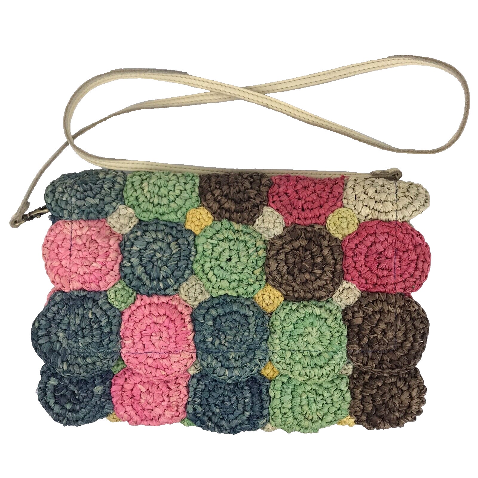 Serpui Marie Crossbody Bag Clutch Straw Rattan Blue Pink Green Removable Strap