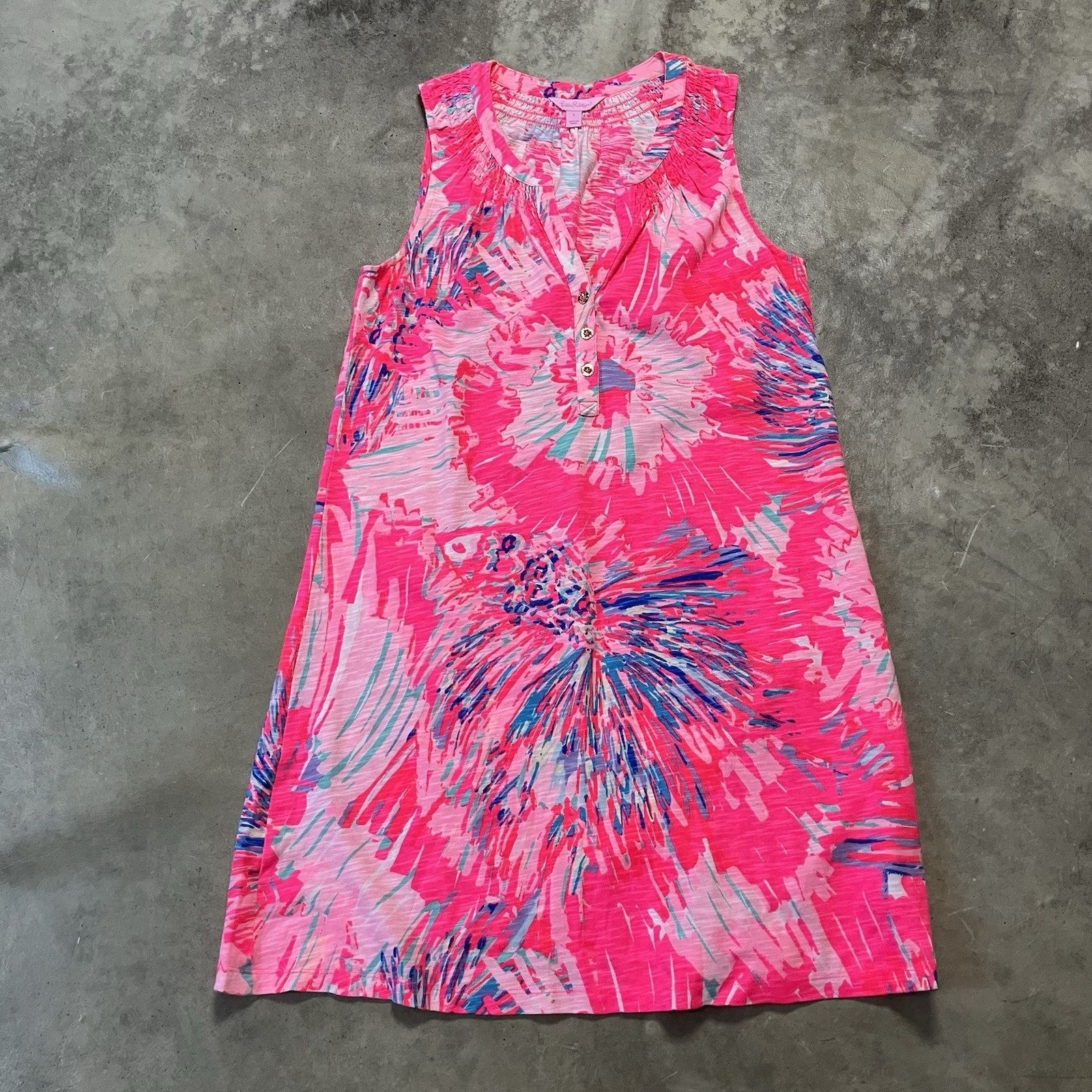 Lilly Pulizer Dress Womens Size Small Pink Essie V Neck Sleeveless Modal Blend