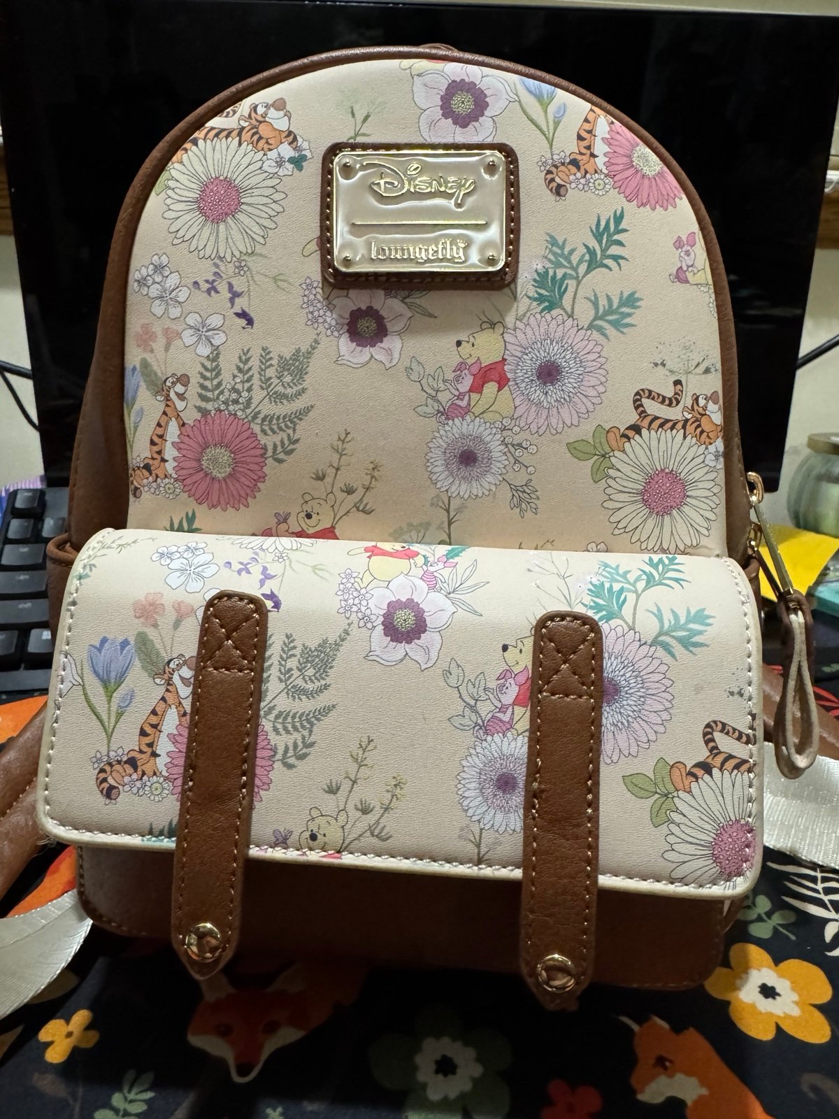 Disney Loungefly Winnie the Pooh and friends floral mini backpack
