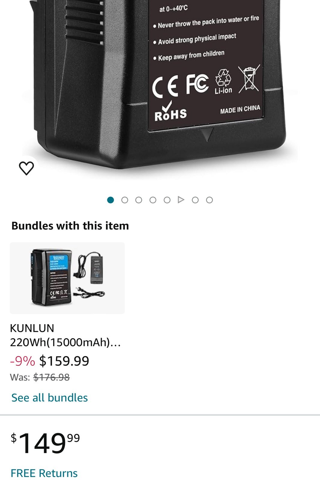 Battery for Sony video camera