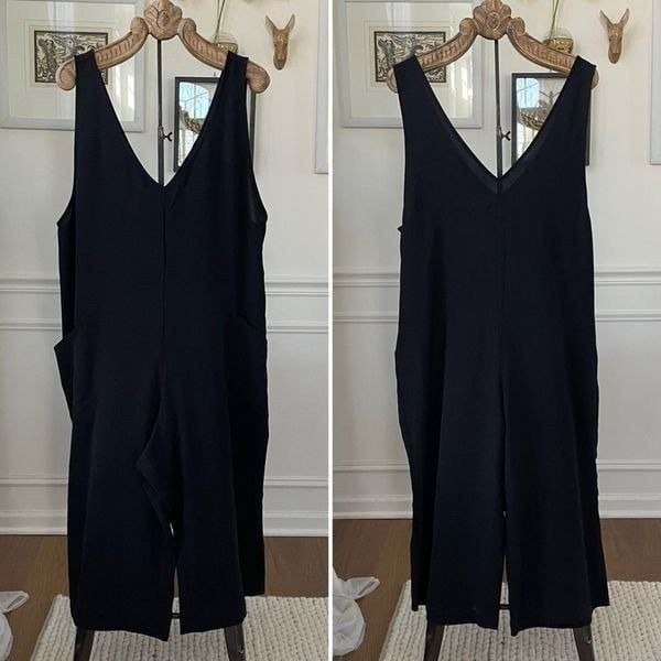 Torrid Wide Leg Crop Poly Seersucker Jumper Black 1 1X