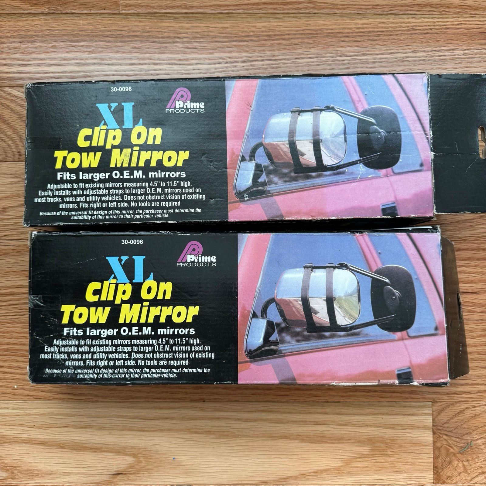 Set of 2 Prime Products XL Clip-on Adjustable Towing Mirror - SINGLE - Tow RV
