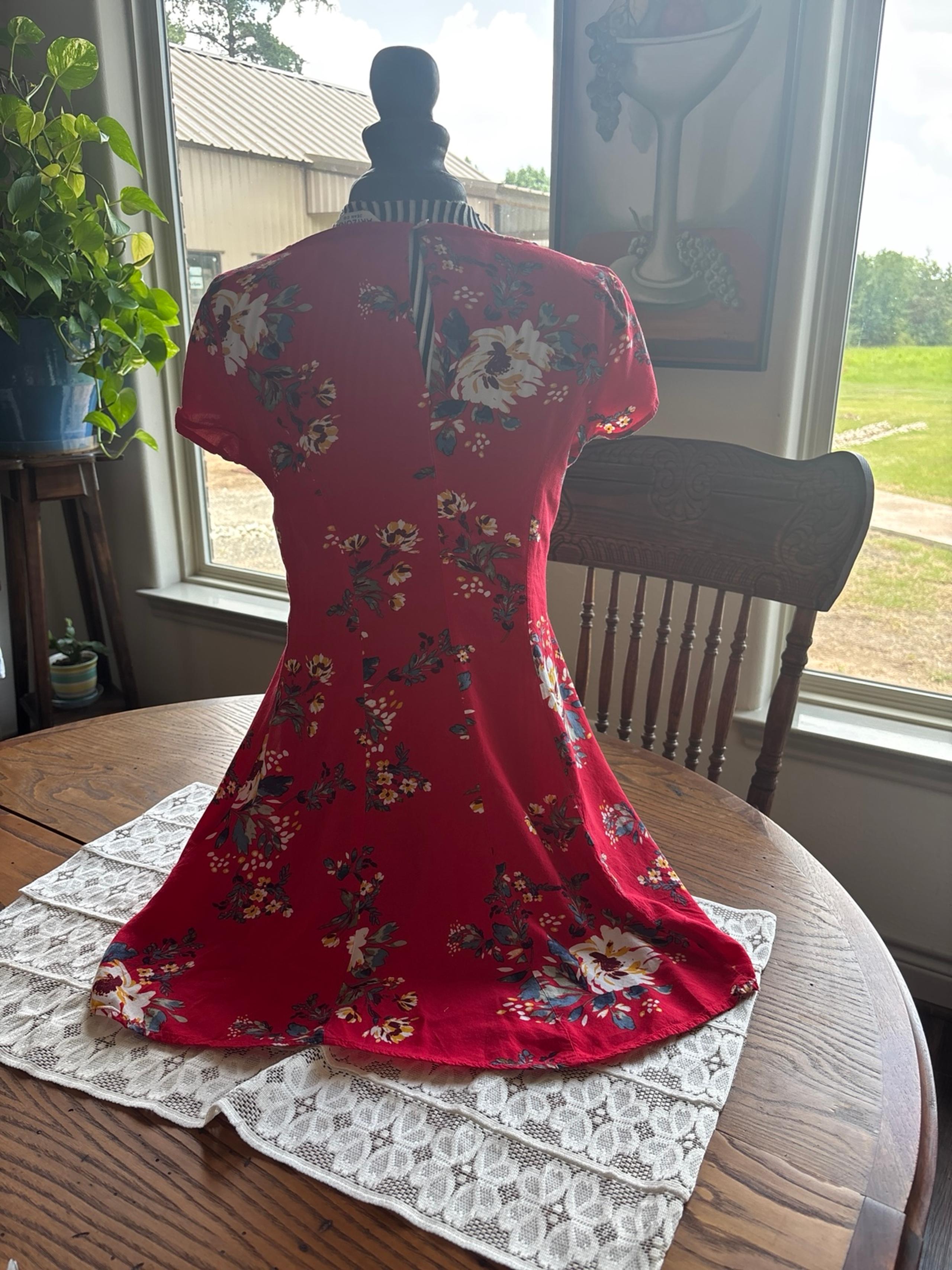 Beautiful Red Floral Sundress!