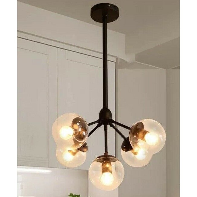 Warehouse Of Tiffany Enthen 5-Light Orb Black Chandelier CY-DD-309-5