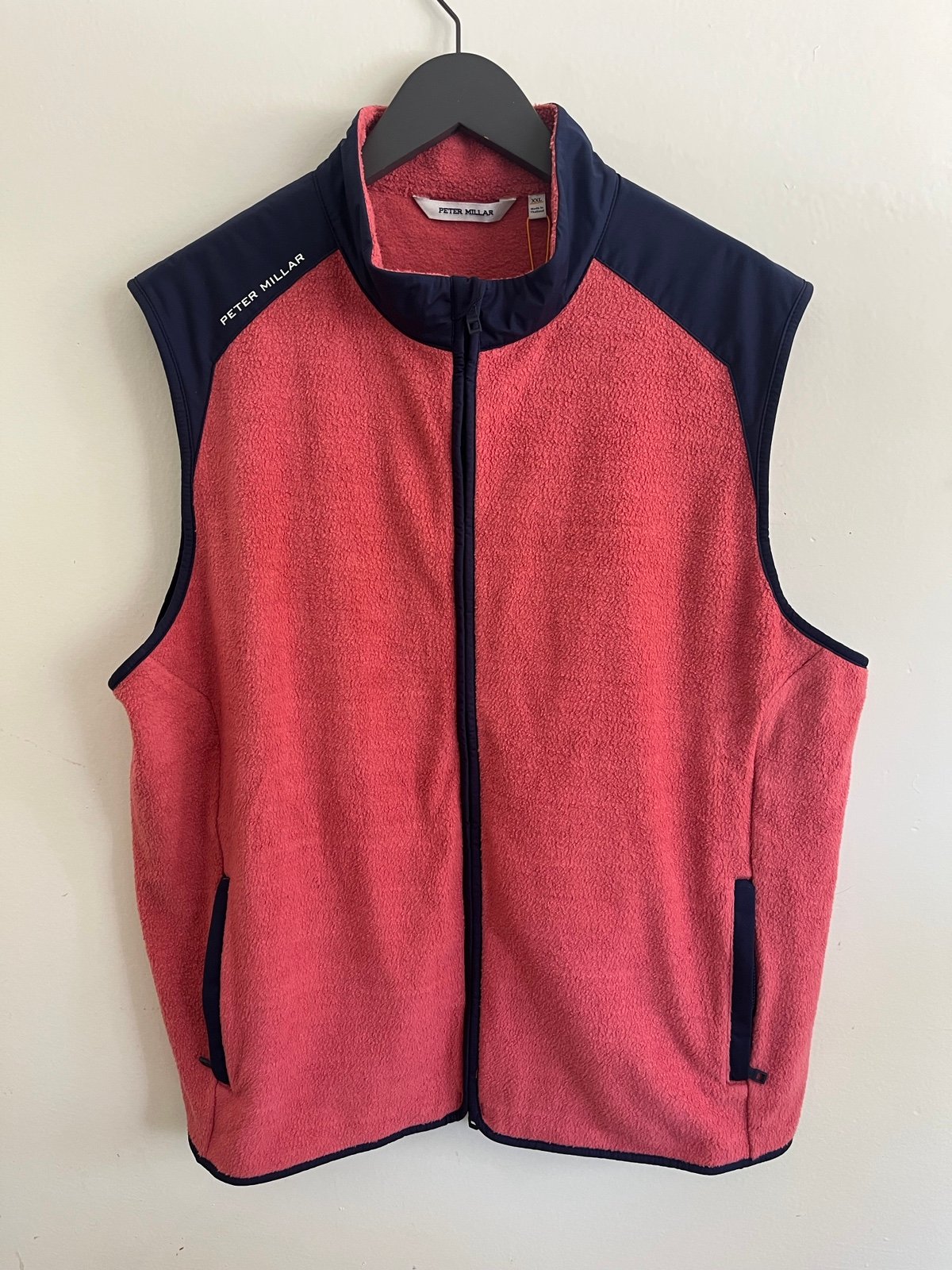 Peter Millar Crown Sport Cape Red Fade Fleece Vest 225 Men's Sz 2XL