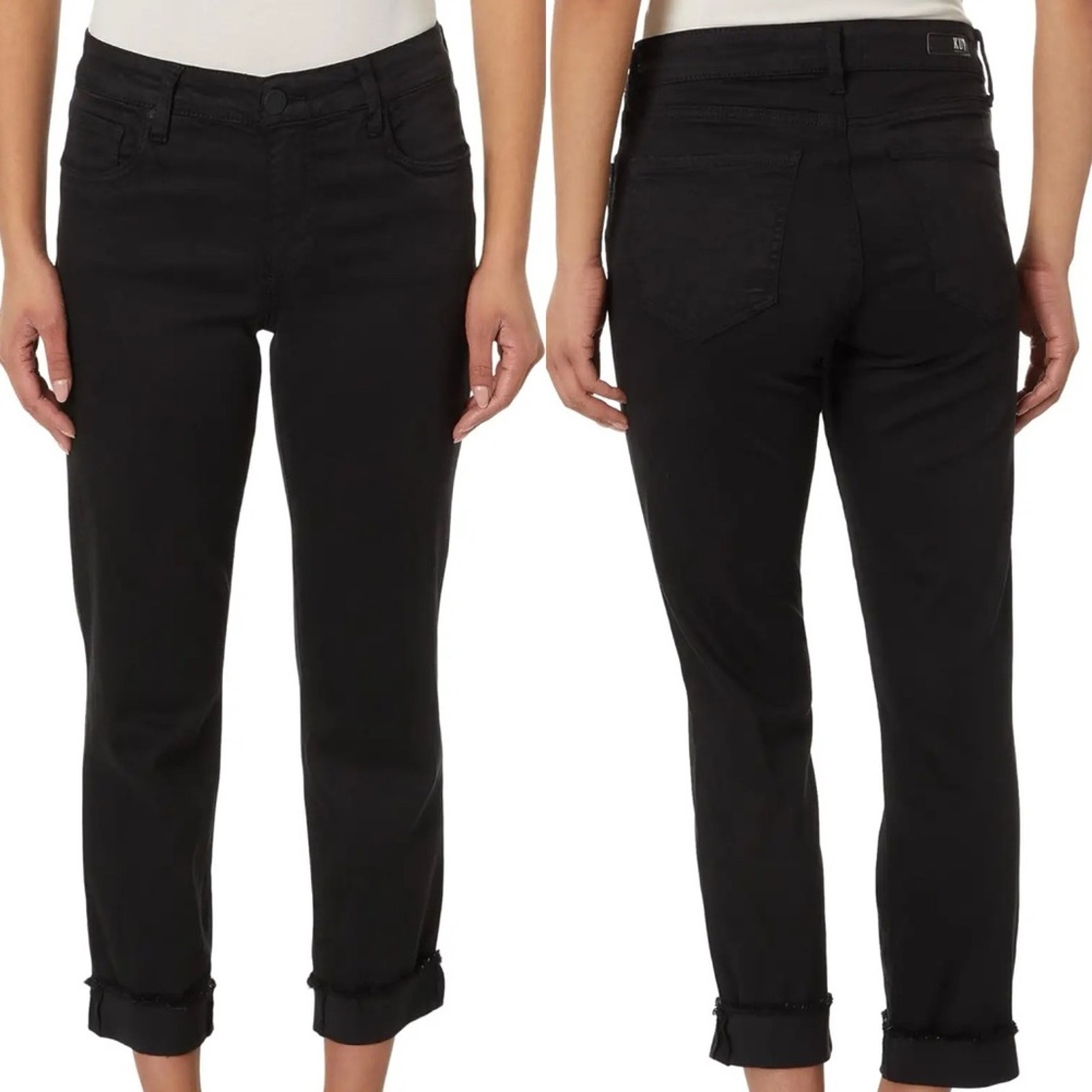 Kut from the Kloth Amy Crop Straight Leg Pants Black NWT Size 0