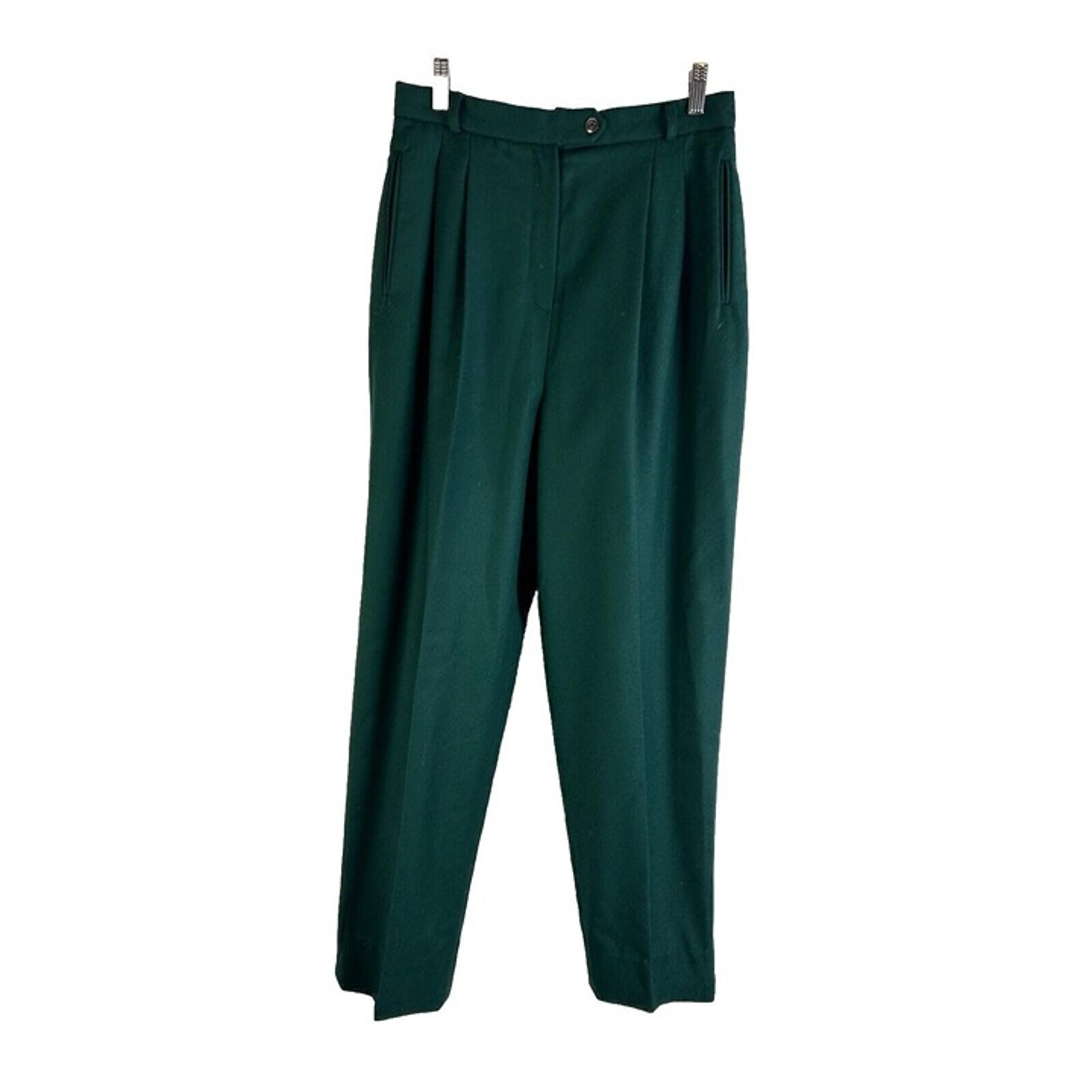Vintage 90s Womens 12 Wool Pleated High Rise Trouser Dress Pants Capsule Luxury