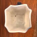 Antique Japanese tea cup hand painted octagon Rare Ornate Gold Accent blue white