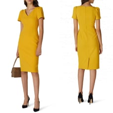 L.K. Bennett Rebecca Sheath in Yellow - Size 10