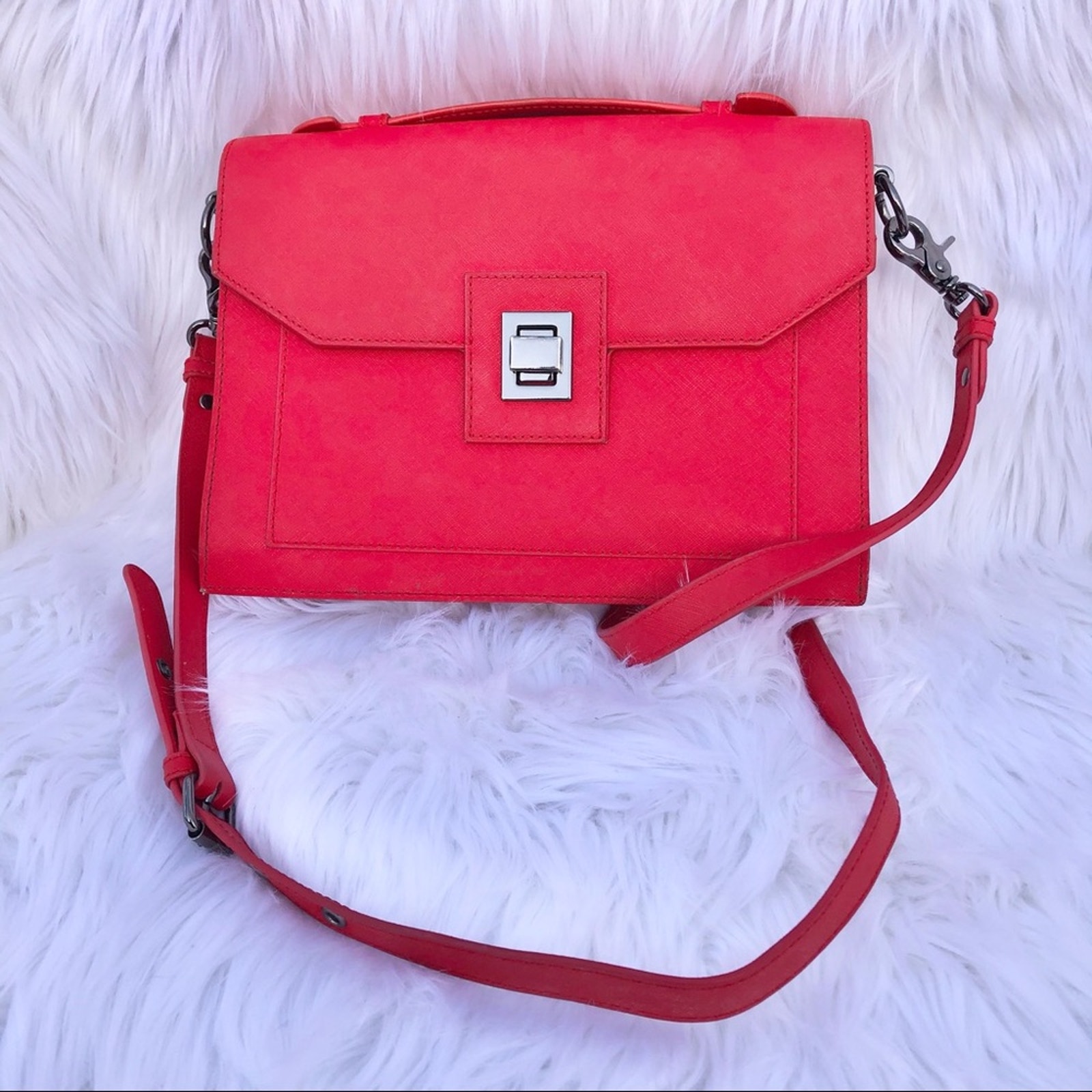 Badgley Mischka adjustable purse Red vegan leather