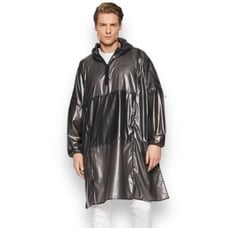 Rains Poncho Unisex S Black Long Ultralight Anorak Packable Jacket Rain Travel