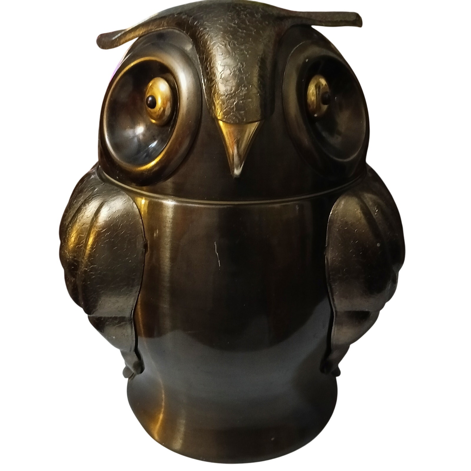Vintage Mid-Century Metal Owl Ice Bucket