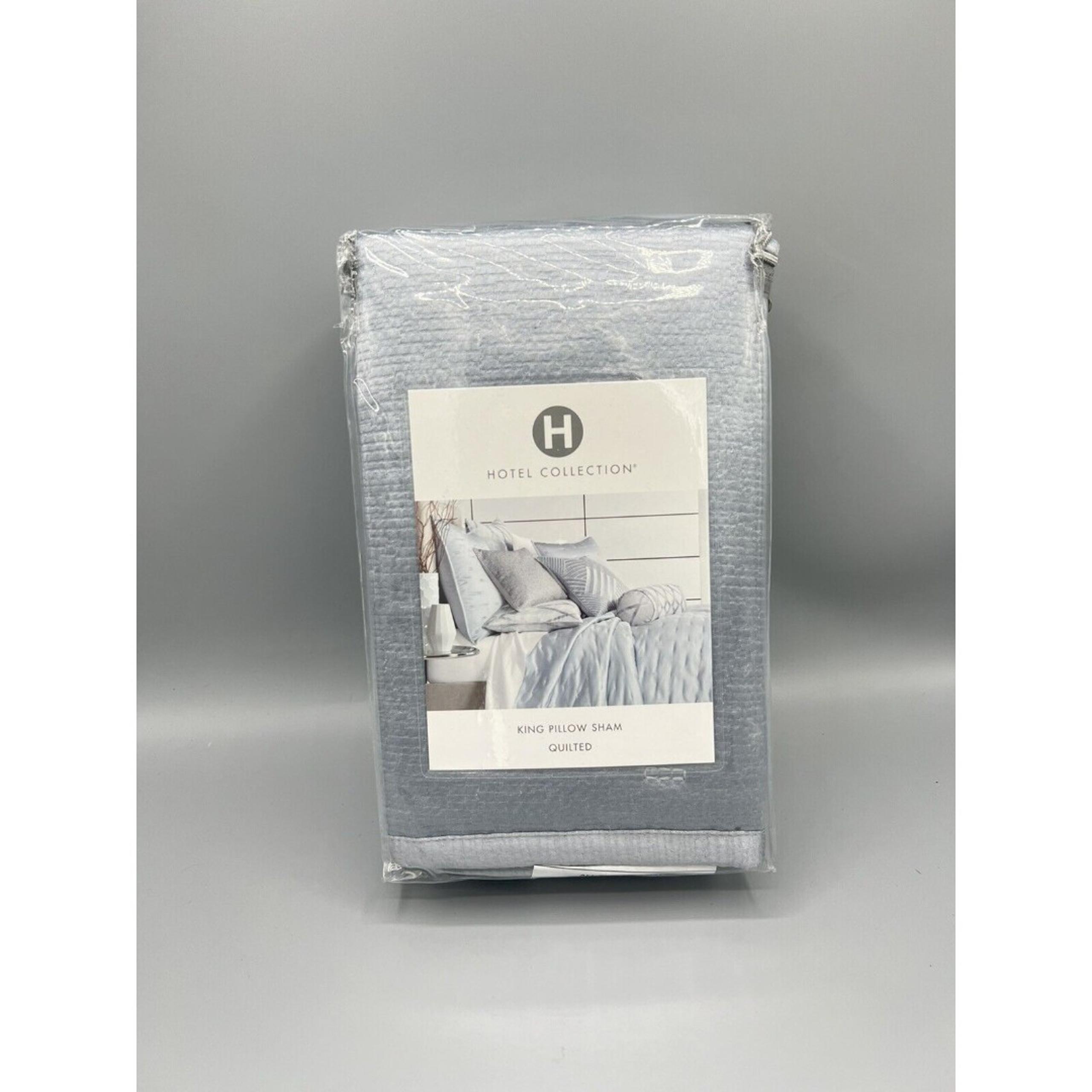 Hotel Collection Glint KING Quilted ONE SHAM Lake Blue