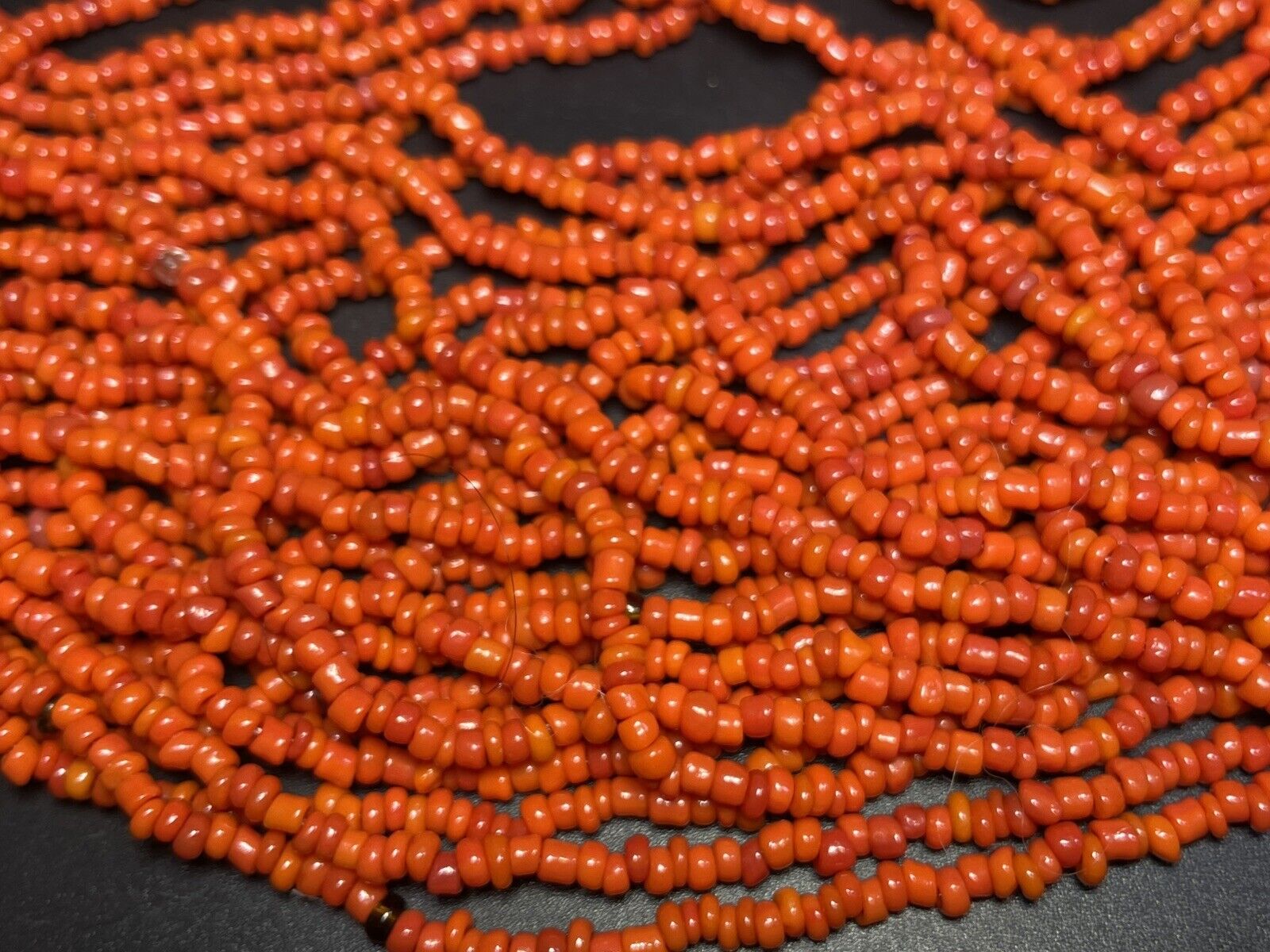 Enormous Red coral necklace 191 Gr. and Taxco sterling silver earrings