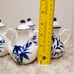 Vintage White Porcelain w/ Blue Flowers Japanese Tea Set Miniature Small Teapots