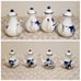 Vintage White Porcelain w/ Blue Flowers Japanese Tea Set Miniature Small Teapots