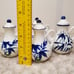 Vintage White Porcelain w/ Blue Flowers Japanese Tea Set Miniature Small Teapots