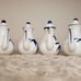 Vintage White Porcelain w/ Blue Flowers Japanese Tea Set Miniature Small Teapots