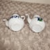 Vintage White Porcelain w/ Blue Flowers Japanese Tea Set Miniature Small Teapots