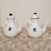 Vintage White Porcelain w/ Blue Flowers Japanese Tea Set Miniature Small Teapots