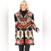 VERTIGO PARIS Boho Hoodie Sweater Eyelash Cozy Aztec Black Orange Sz L NWT 268