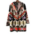 VERTIGO PARIS Boho Hoodie Sweater Eyelash Cozy Aztec Black Orange Sz L NWT 268