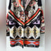 VERTIGO PARIS Boho Hoodie Sweater Eyelash Cozy Aztec Black Orange Sz L NWT 268