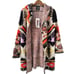 VERTIGO PARIS Boho Hoodie Sweater Eyelash Cozy Aztec Black Orange Sz L NWT 268