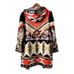 VERTIGO PARIS Boho Hoodie Sweater Eyelash Cozy Aztec Black Orange Sz L NWT 268