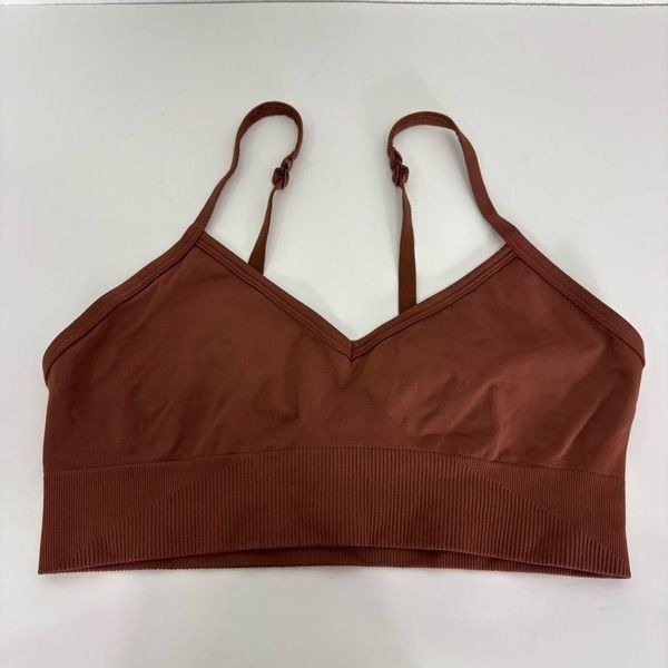 Lululemon Brown V Neck Seamless Sports Bra Size 10