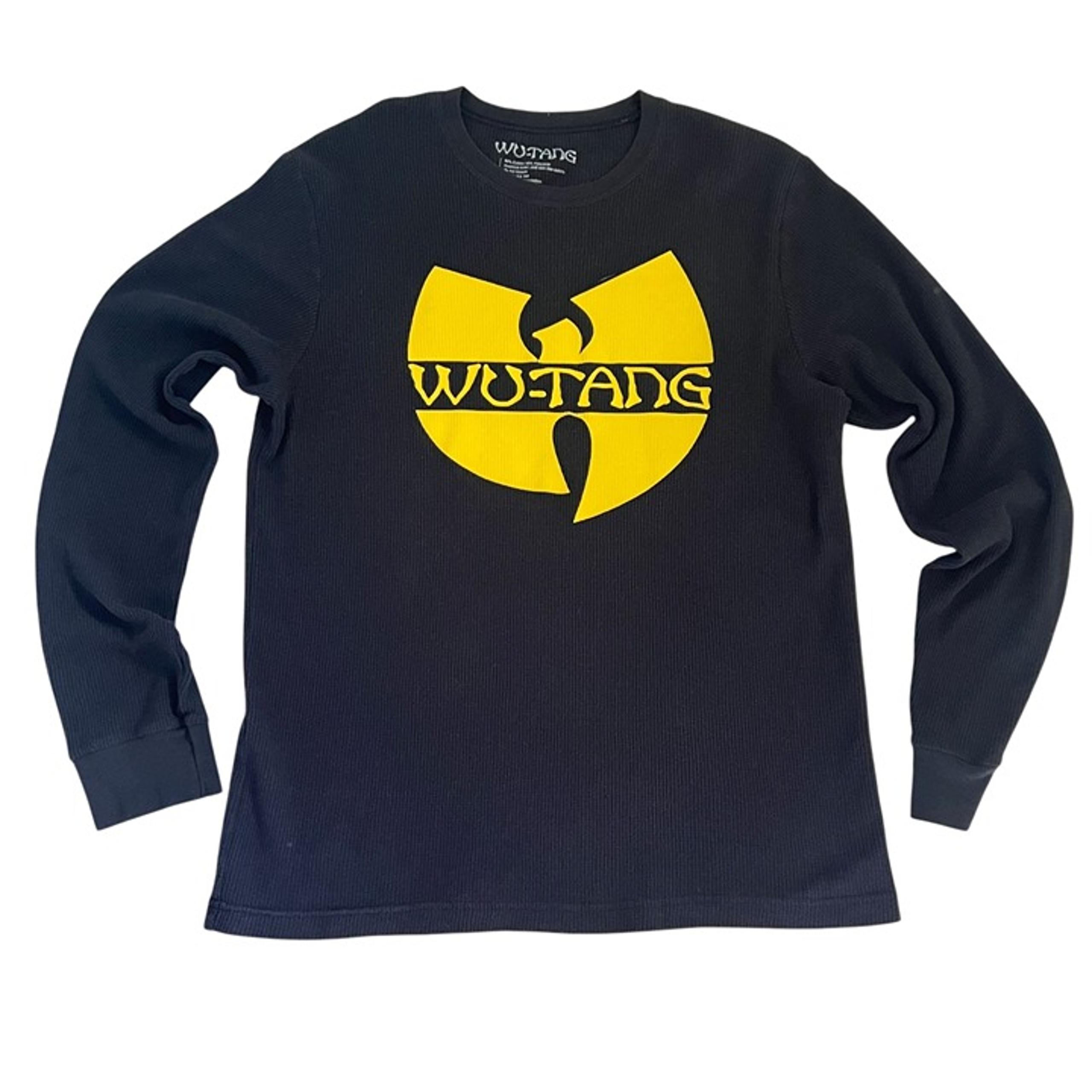 Wu Tang Clan Thermal Hip Hop Mens XL Rap Wear Logo Long Sleeve Shirt Black