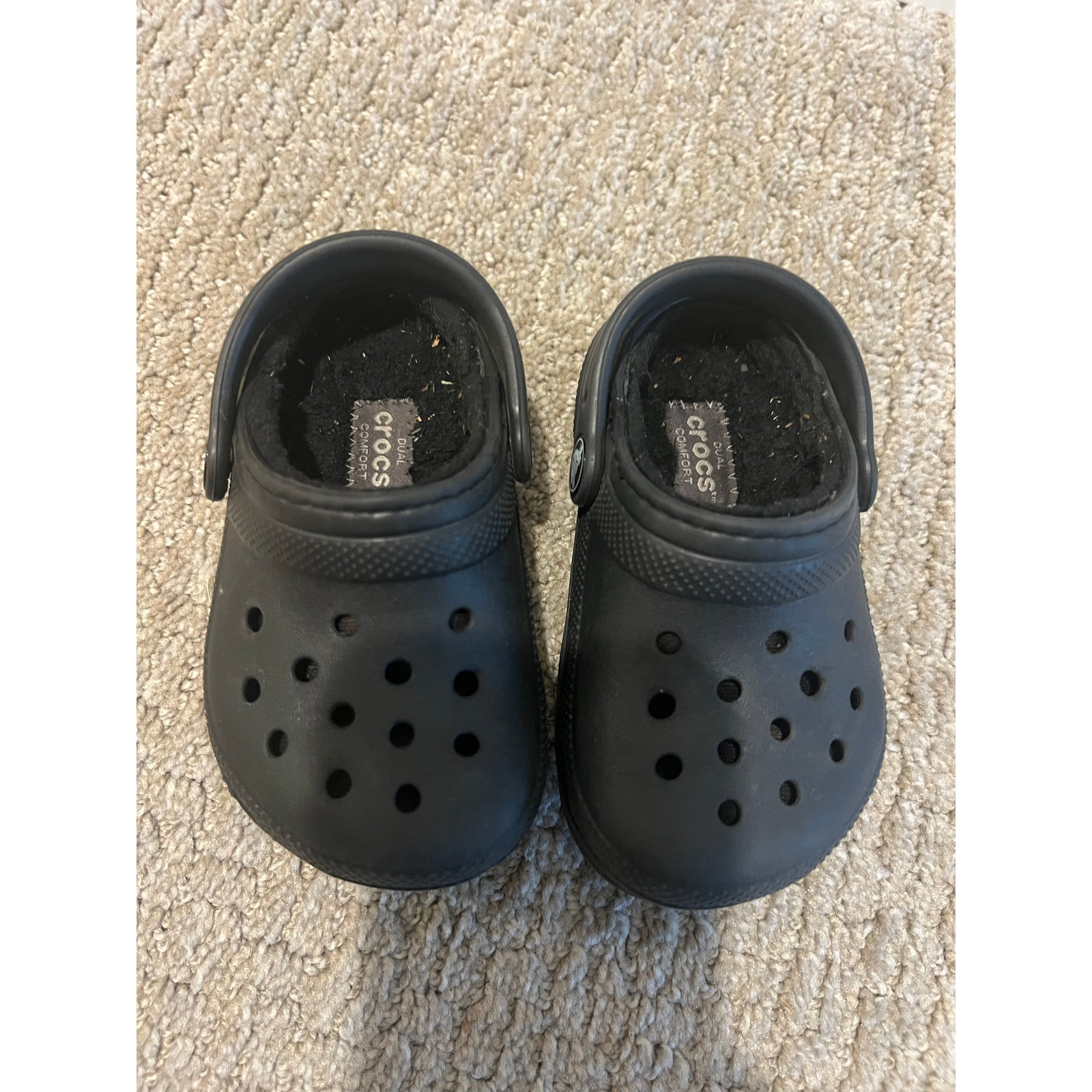 Crocs Toddler 6 C6 Black Lined Clog
