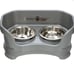 Feeder Deluxe Mess-Proof Elevated Food & Water Bowls for Small Dogs, Gunmetal