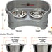 Feeder Deluxe Mess-Proof Elevated Food & Water Bowls for Small Dogs, Gunmetal