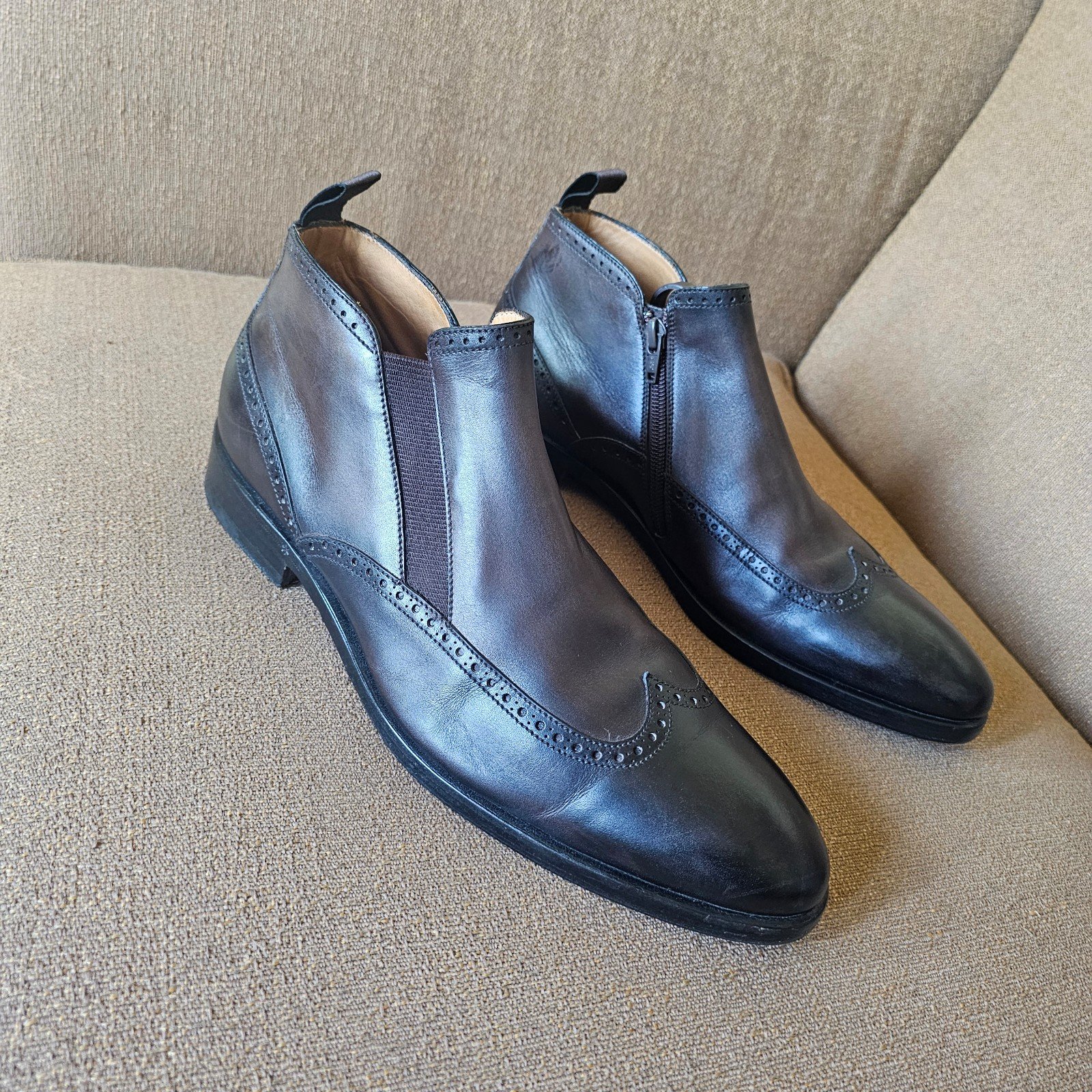 Barret Brogue Ankle Leather Shoes Size 8.5 Men's