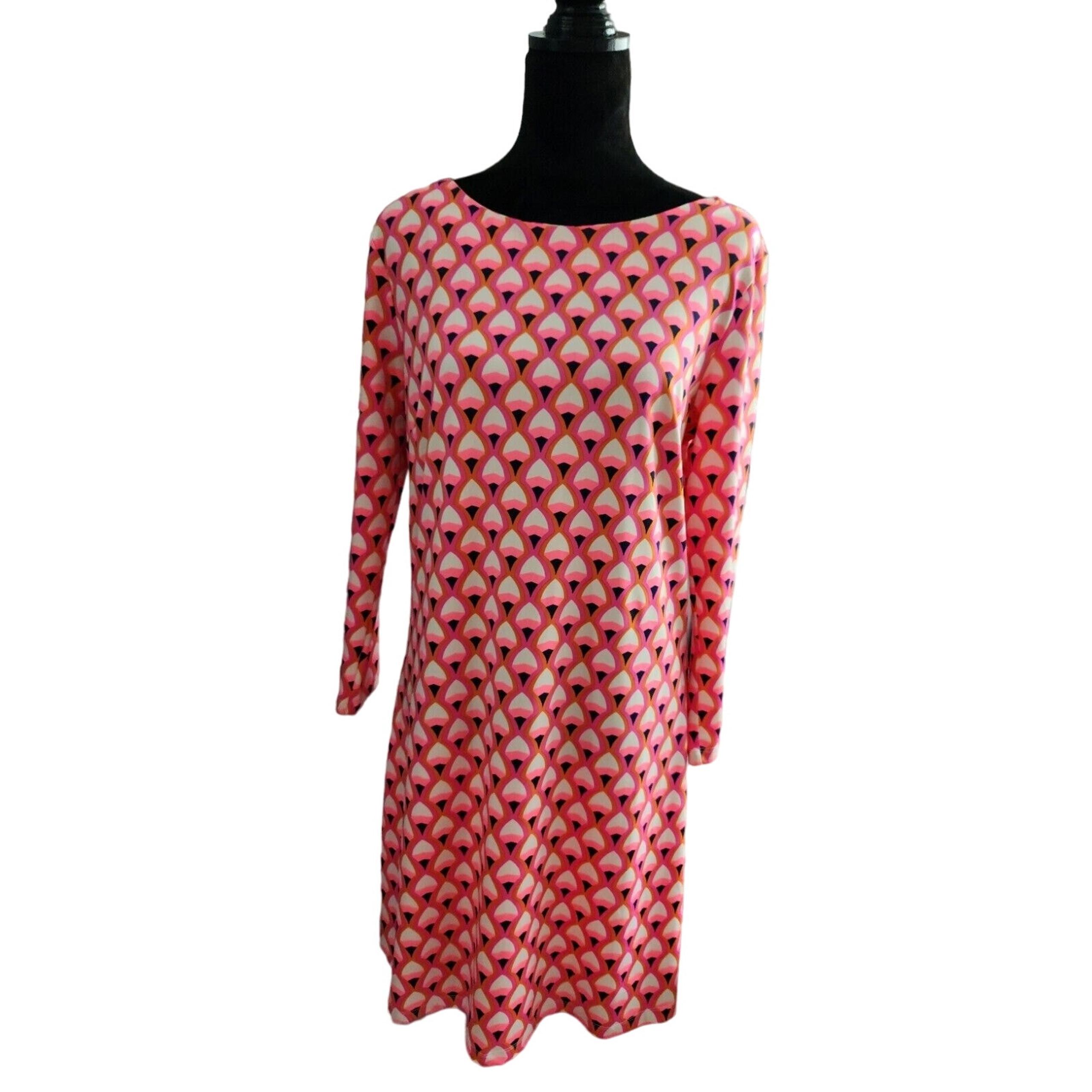 Julie Brown NYC Pink Gold Black Geometrical Stretchy Mini Dress Women's Xl