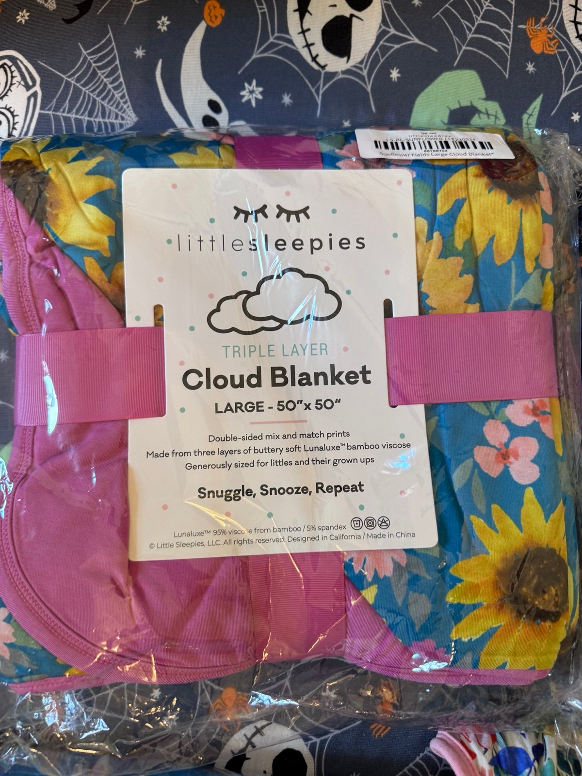 Little Sleepies Sunflower Fields cloud blanket NIB